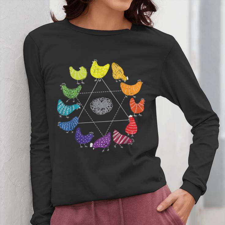 Chicken Themed Color Wheel Educational Art Teacher Artist Men Women Girls Kids Women Long Sleeve T-Shirt, funny design Chicken Themed Color Wheel Educational Art Teacher Artist Men Women Girls Kids Women Long Sleeve T-Shirt, funny design