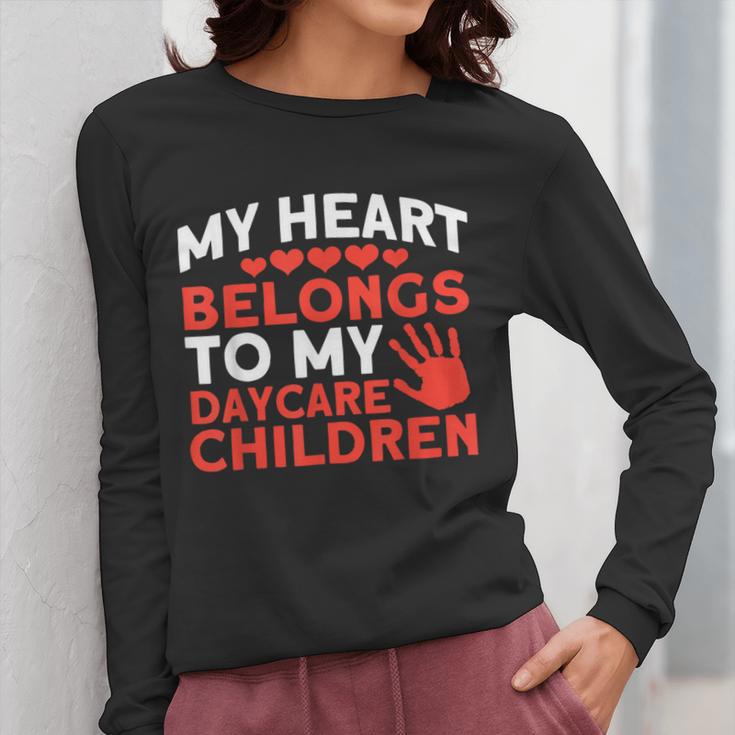 Childcare My Heart Belongs To Children Daycare Teacher Men Women Women Long Sleeve T-Shirt, funny design