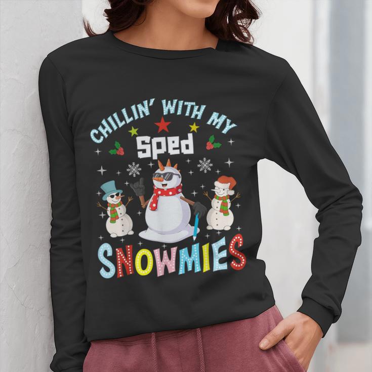 Chillin With My Sped Snowmies Teacher Student Christmas Women Long Sleeve T-Shirt, funny design Chillin With My Sped Snowmies Teacher Student Christmas Women Long Sleeve T-Shirt, funny design