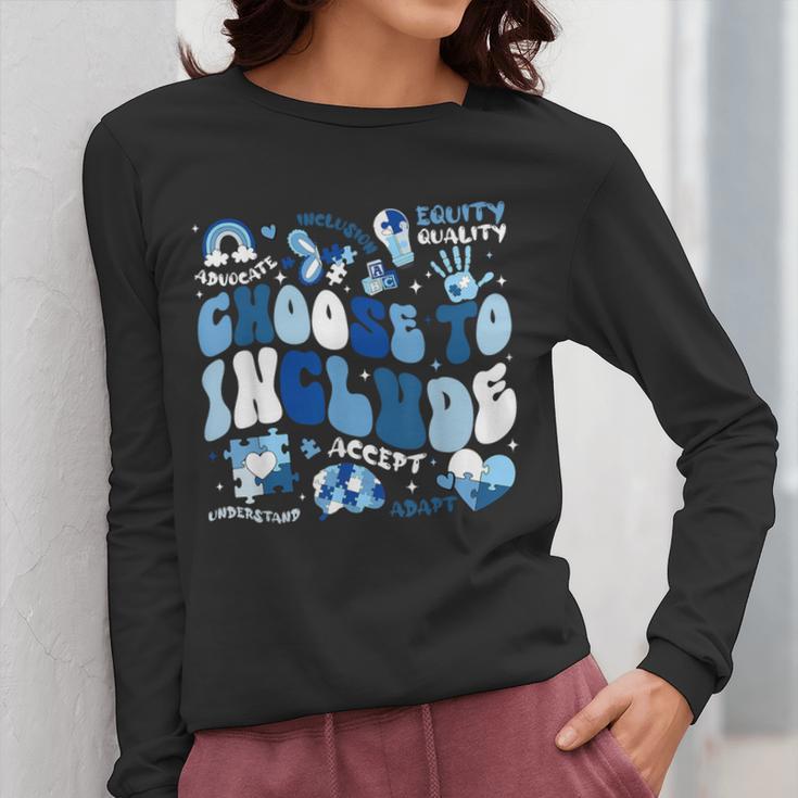 Choose To Include Inclusion Matters Autism Awareness Teacher Women Long Sleeve T-Shirt, funny design