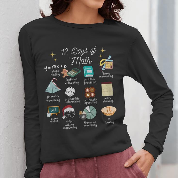 Christmas 12 Days Of Math Math Teacher Xmas STEM STEMS Women Long Sleeve T-Shirt, funny design Christmas 12 Days Of Math Math Teacher Xmas STEM STEMS Women Long Sleeve T-Shirt, funny design