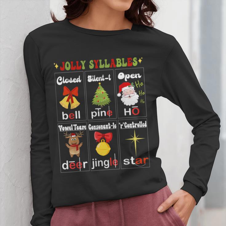 Christmas Reading Teacher Syllable Types Reading Teacher Women Long Sleeve T-Shirt, funny design