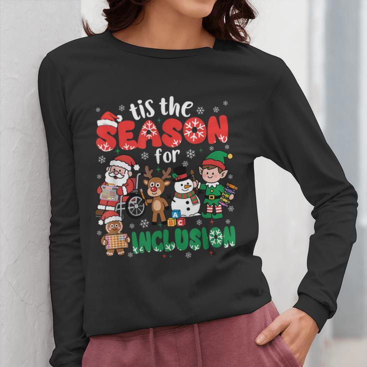 Christmas Sped Teacher Tis The Season For Inclusion Women Women Long Sleeve T-Shirt, funny design