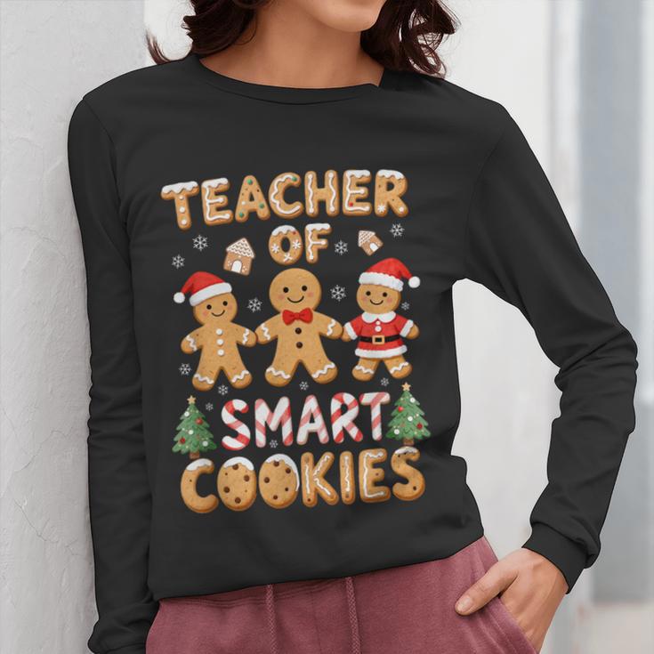 Christmas Teacher Of Smart Cookies Gingerbread Man Teaching Women Long Sleeve T-Shirt, funny design Christmas Teacher Of Smart Cookies Gingerbread Man Teaching Women Long Sleeve T-Shirt, funny design