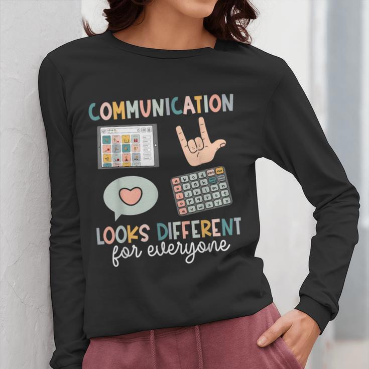 Communication Looks Different For Everyone SPED Teacher ASD Women Long Sleeve T-Shirt, funny design Communication Looks Different For Everyone SPED Teacher ASD Women Long Sleeve T-Shirt, funny design