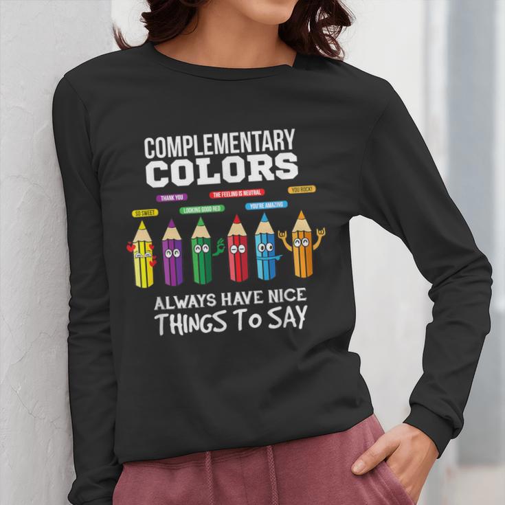 Complementary Colors Pun Artist Art Teacher T-Shirt Women Long Sleeve T-Shirt, funny design Complementary Colors Pun Artist Art Teacher T-Shirt Women Long Sleeve T-Shirt, funny design