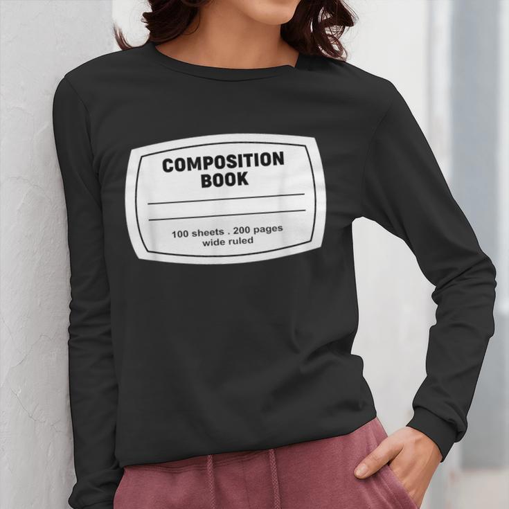 Composition Notebook Halloween Costume Teacher Student Women Long Sleeve T-Shirt, funny design Composition Notebook Halloween Costume Teacher Student Women Long Sleeve T-Shirt, funny design