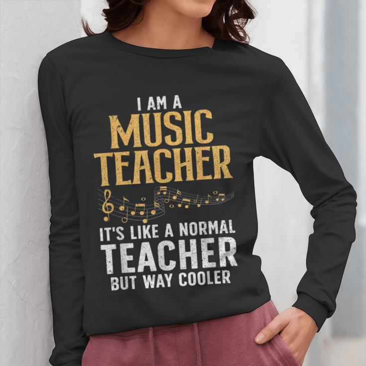 Cool Music Teacher Art For Men Women School Orchestra Coach Women Long Sleeve T-Shirt, funny design
