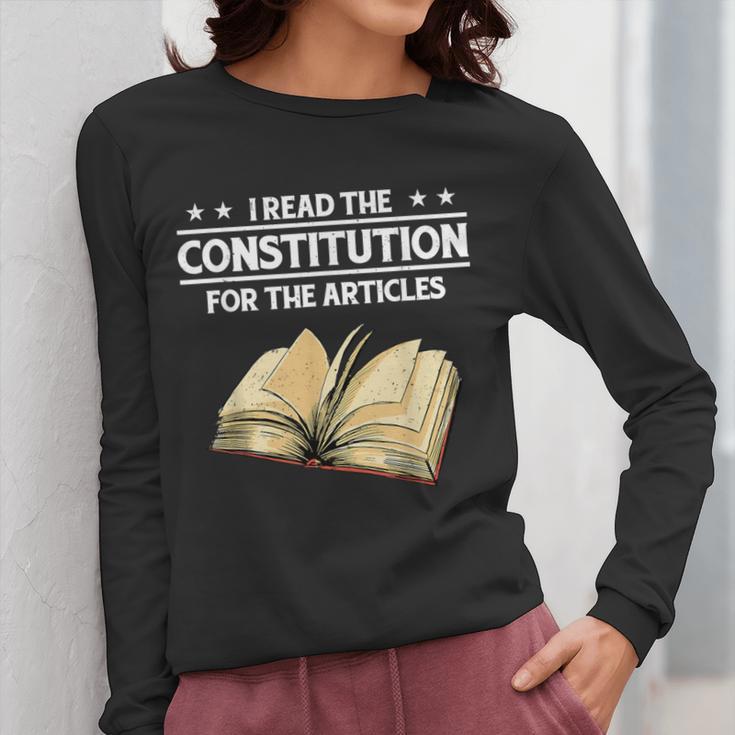 Cool History Teacher Read The Constitution For The Articles Women Long Sleeve T-Shirt, History Teacher Gifts, funny design