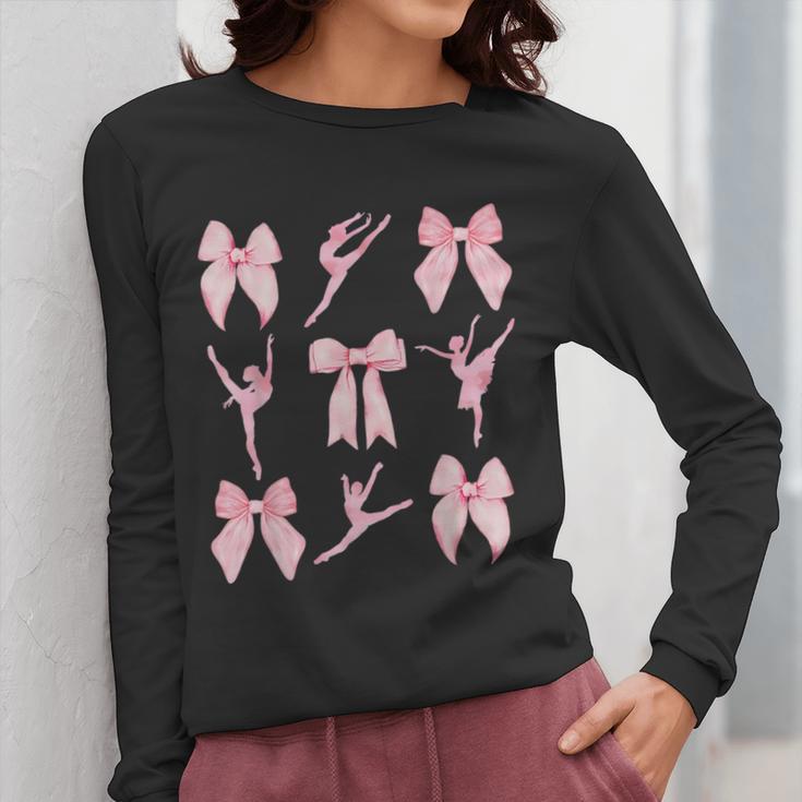 Coquette Bow Ballet Dance Teacher Coquette Women Dancing Women Long Sleeve T-Shirt, funny design Coquette Bow Ballet Dance Teacher Coquette Women Dancing Women Long Sleeve T-Shirt, funny design