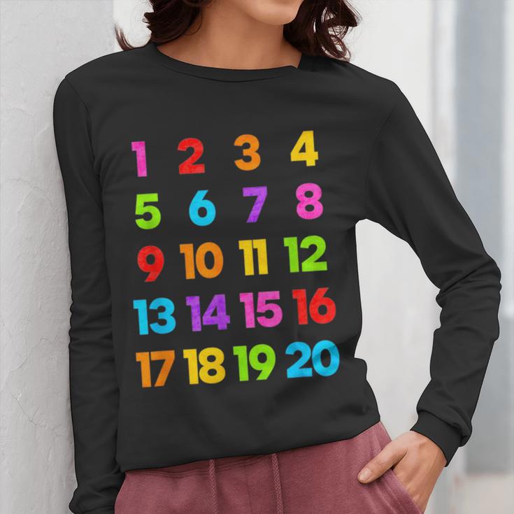 Counting 1-10 Learn To Count Number School Kids Teacher Women Long Sleeve T-Shirt, funny design Counting 1-10 Learn To Count Number School Kids Teacher Women Long Sleeve T-Shirt, funny design