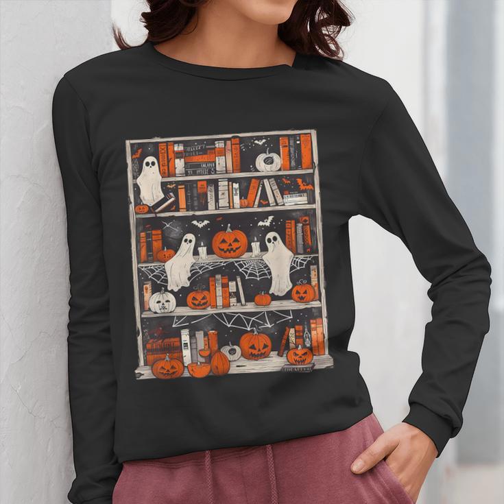 Cute Ghost Book Reading Books Lover Spooky Teacher Halloween Women Long Sleeve T-Shirt, funny design Cute Ghost Book Reading Books Lover Spooky Teacher Halloween Women Long Sleeve T-Shirt, funny design