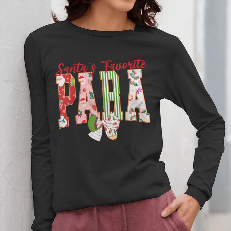 Cute Santas Favorite Para Christmas Paraprofessional Teacher Women Long Sleeve T-Shirt, funny design Cute Santas Favorite Para Christmas Paraprofessional Teacher Women Long Sleeve T-Shirt, funny design