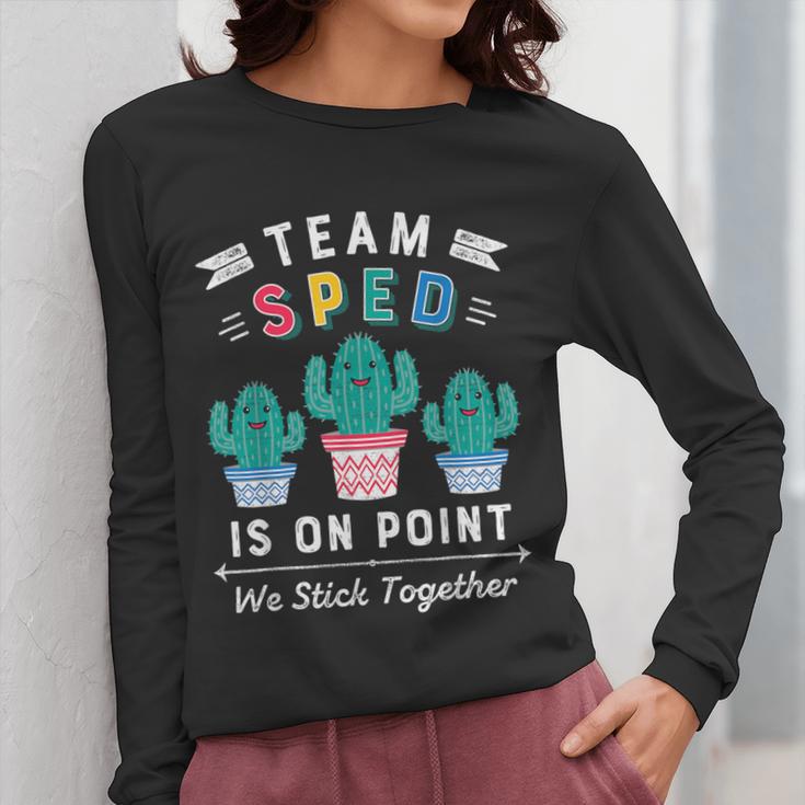 Cute SPED Teacher Special Education Cactus SPED Teacher Women Long Sleeve T-Shirt, funny design