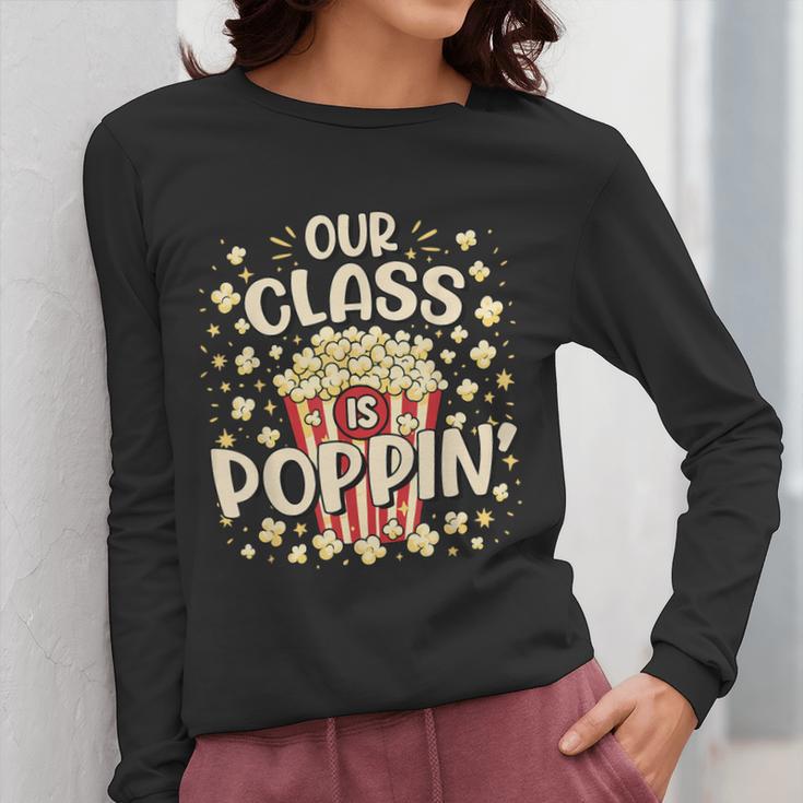 Cute Teacher Popcorn Day Women Long Sleeve T-Shirt, funny design Cute Teacher Popcorn Day Women Long Sleeve T-Shirt, funny design
