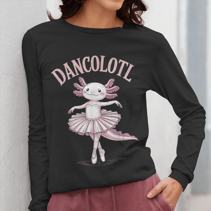 Dancolotl Ballerina Axolotl Ballet Dance Teacher Women Long Sleeve T-Shirt, funny design