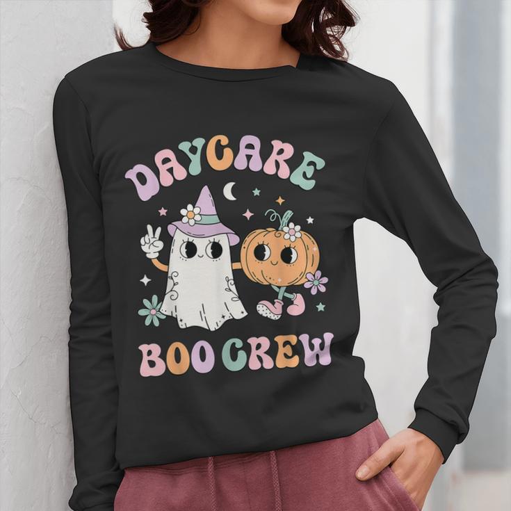 Daycare Boo Crew Groovy Halloween Floral Ghost Kid Teacher Women Long Sleeve T-Shirt, Groovy Teacher Gifts, funny design Daycare Boo Crew Groovy Halloween Floral Ghost Kid Teacher Women Long Sleeve T-Shirt, Groovy Teacher Gifts, funny design