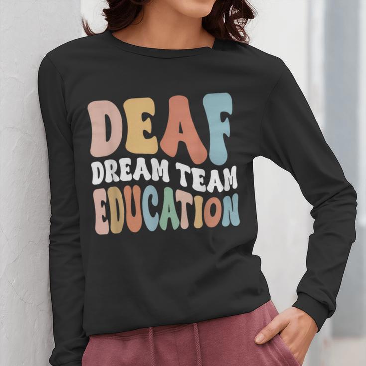 Deaf Dream Team Education Deaf Education Teacher Women Long Sleeve T-Shirt, funny design Deaf Dream Team Education Deaf Education Teacher Women Long Sleeve T-Shirt, funny design