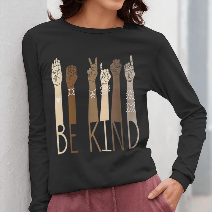 Deaf Be Kind Sign Language Hand Talking Teachers Interpreter Women Long Sleeve T-Shirt, funny design Deaf Be Kind Sign Language Hand Talking Teachers Interpreter Women Long Sleeve T-Shirt, funny design