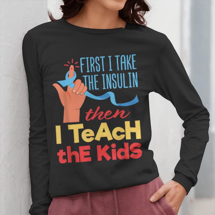 Diabetic Teacher Diabetes Awareness Insulin Blue Ribbon Women Long Sleeve T-Shirt, funny design Diabetic Teacher Diabetes Awareness Insulin Blue Ribbon Women Long Sleeve T-Shirt, funny design