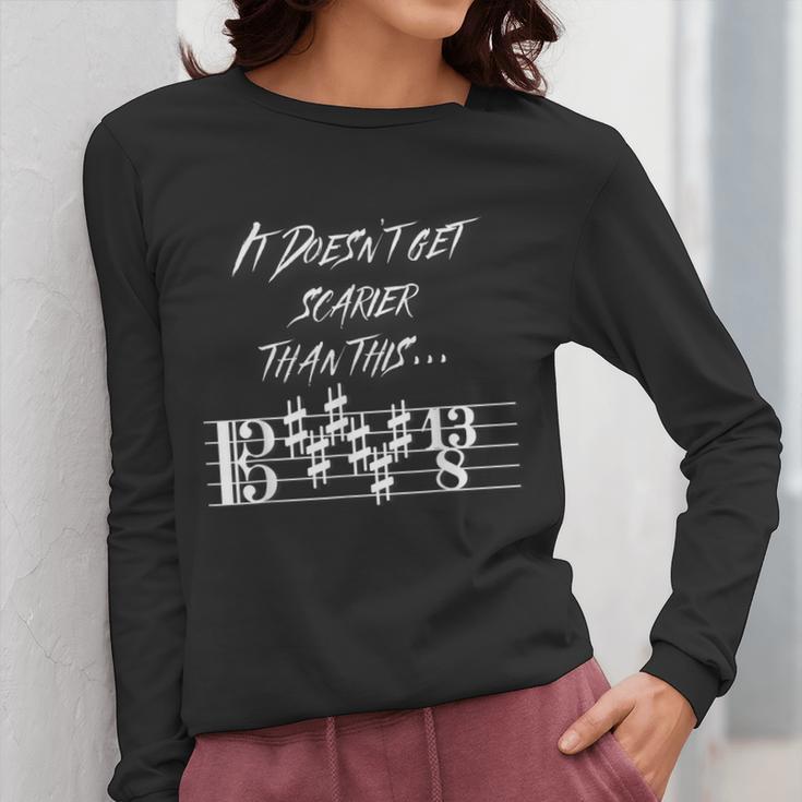 It Doesn't Get Scarier Halloween Music Teacher Costume For Men Women Women Long Sleeve T-Shirt, funny design