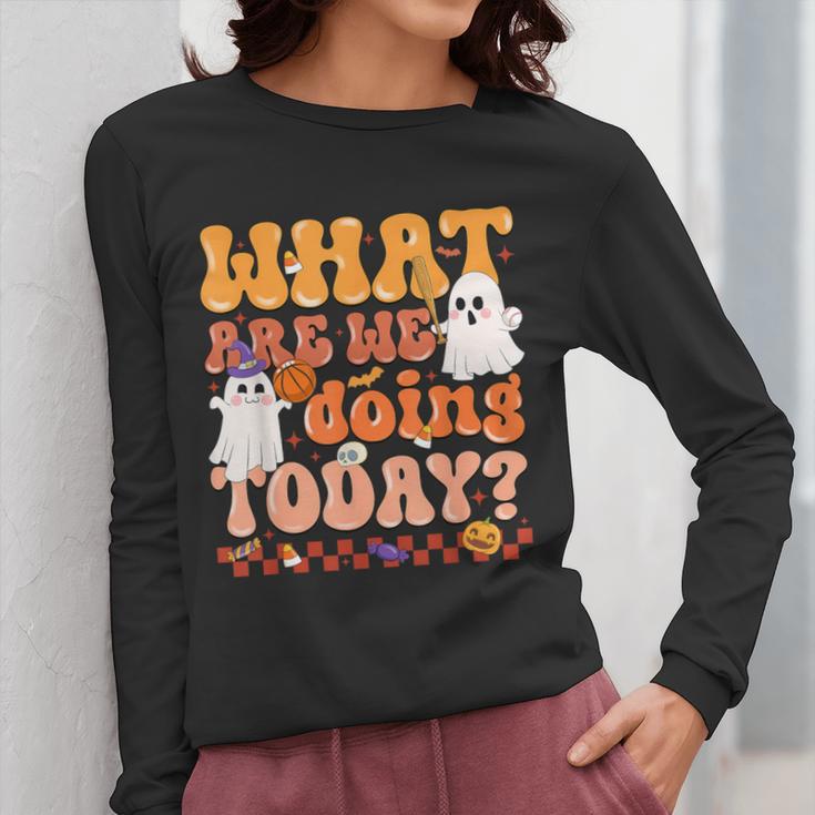 What Are We Doing Today Halloween PE Spooky Teacher Women Long Sleeve T-Shirt, Pe Teacher Gifts, funny design