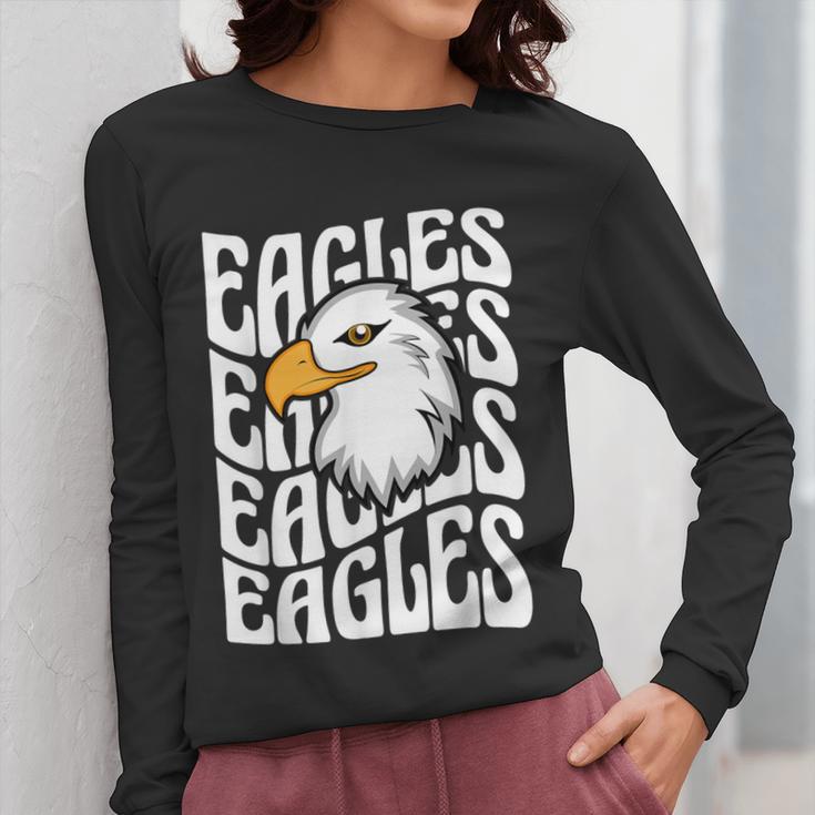 Eagles School Sports Fan Team Spirit Teacher Parent Student Women Long Sleeve T-Shirt, funny design Eagles School Sports Fan Team Spirit Teacher Parent Student Women Long Sleeve T-Shirt, funny design