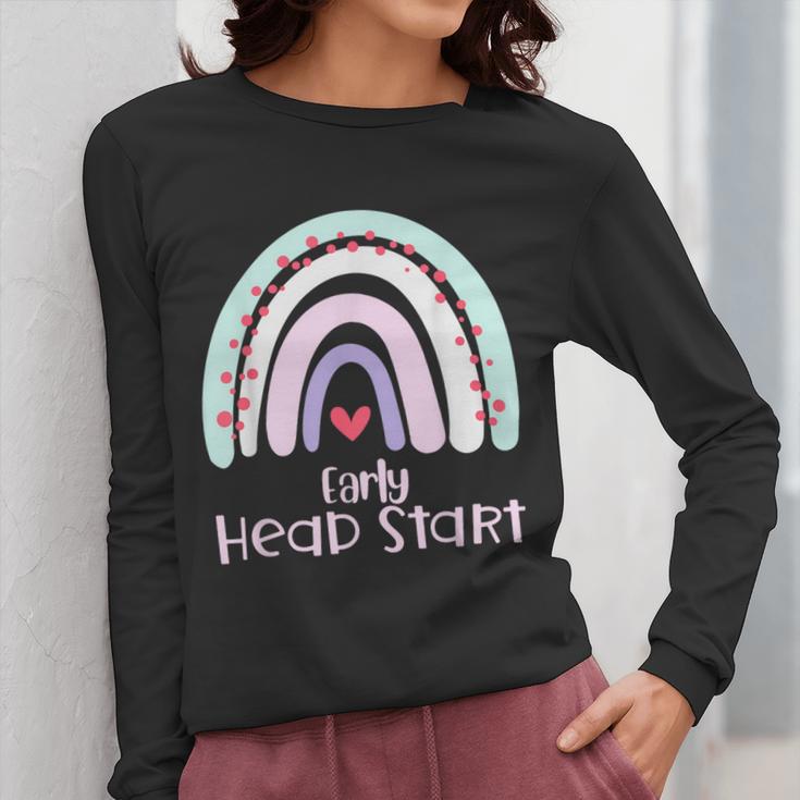Early Headstart Cute Retro Rainbow Teachers Women Long Sleeve T-Shirt, funny design