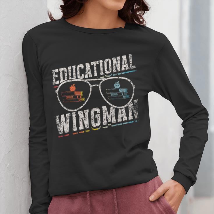 Educational Wingman Assisting Teacher Teaching Assistant Women Long Sleeve T-Shirt, funny design Educational Wingman Assisting Teacher Teaching Assistant Women Long Sleeve T-Shirt, funny design