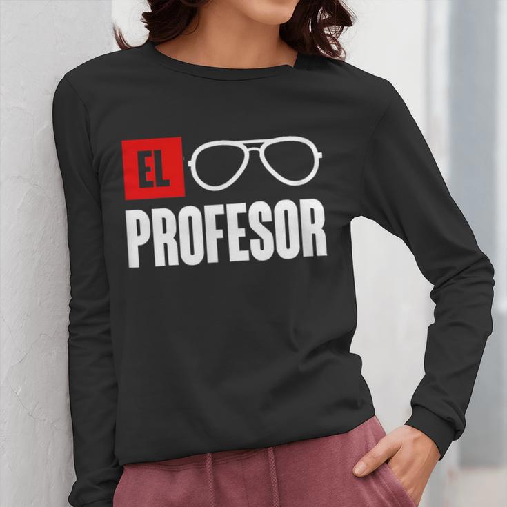 El Professor Money Costume Profesor Glasses Men Teacher Gift Women Long Sleeve T-Shirt, funny design El Professor Money Costume Profesor Glasses Men Teacher Gift Women Long Sleeve T-Shirt, funny design