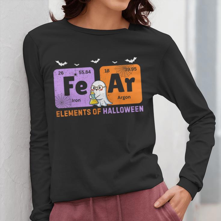 Elements Of Halloween Fear Periodically Chemistry Teacher Women Long Sleeve T-Shirt, funny design Elements Of Halloween Fear Periodically Chemistry Teacher Women Long Sleeve T-Shirt, funny design