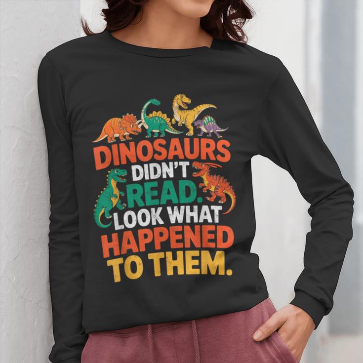 English Teacher Dinosaurs Didn’t Read What Happened To Them Women Long Sleeve T-Shirt, English Teacher Gifts, funny design English Teacher Dinosaurs Didn’t Read What Happened To Them Women Long Sleeve T-Shirt, English Teacher Gifts, funny design