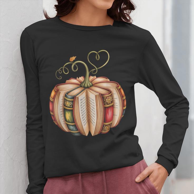 Fall Book Pumpkin Fall Librarians Bookworm Teachers Students Women Long Sleeve T-Shirt, funny design Fall Book Pumpkin Fall Librarians Bookworm Teachers Students Women Long Sleeve T-Shirt, funny design