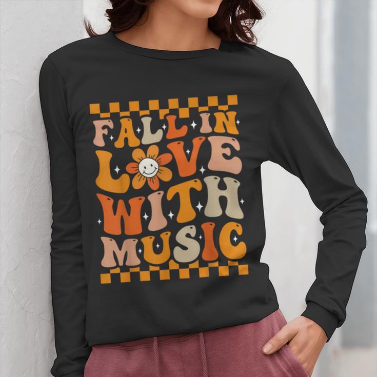 Fall In Love With Music Groovy Thanksgiving Music Teacher Men Women Girls Kids Women Long Sleeve T-Shirt, Groovy Teacher Gifts, funny design Fall In Love With Music Groovy Thanksgiving Music Teacher Men Women Girls Kids Women Long Sleeve T-Shirt, Groovy Teacher Gifts, funny design