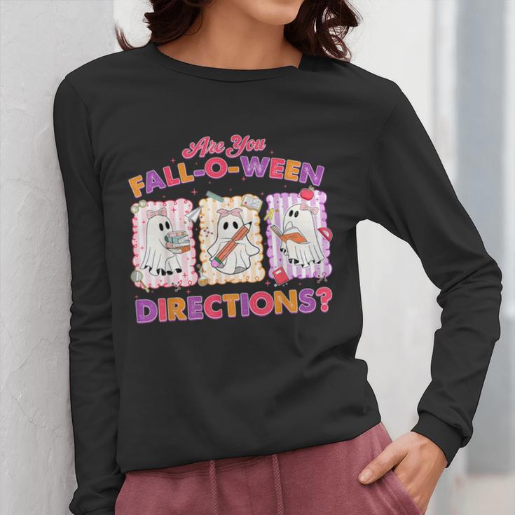 Are You Fall-O-Ween Directions Halloween Teacher Ghost Women Long Sleeve T-Shirt, funny design Are You Fall-O-Ween Directions Halloween Teacher Ghost Women Long Sleeve T-Shirt, funny design