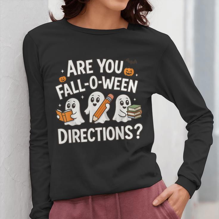 Are You Fall O Ween Directions Halloween Teacher Ghosts Women Long Sleeve T-Shirt, funny design Are You Fall O Ween Directions Halloween Teacher Ghosts Women Long Sleeve T-Shirt, funny design