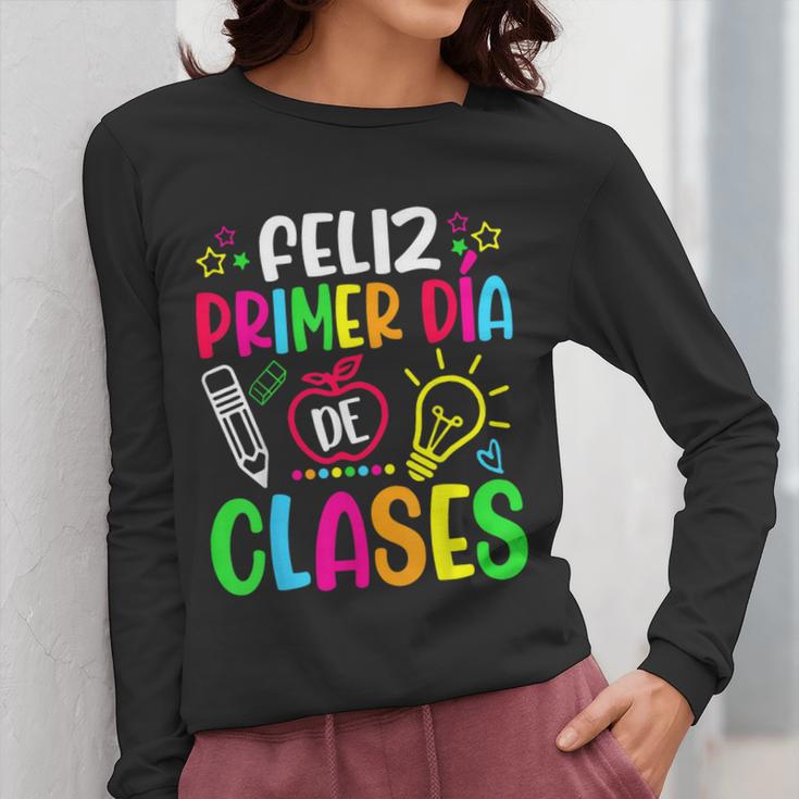 Feliz Primer Dia De Clases Kids Girl Teacher Spanish School Women Long Sleeve T-Shirt, funny design Feliz Primer Dia De Clases Kids Girl Teacher Spanish School Women Long Sleeve T-Shirt, funny design