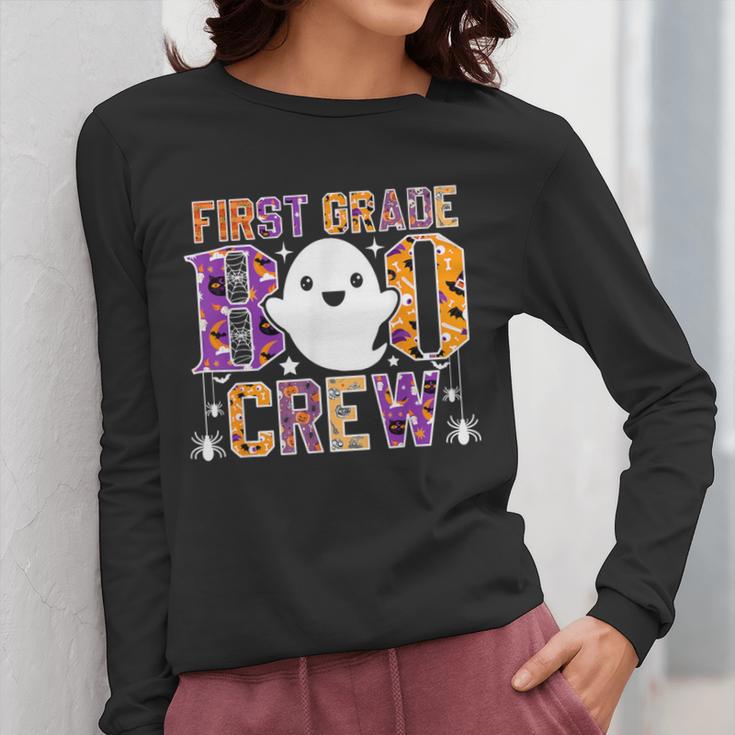 First Grade Boo Crew Teacher Student Halloween Costume Women Long Sleeve T-Shirt, First Grade Teacher Gifts, funny design