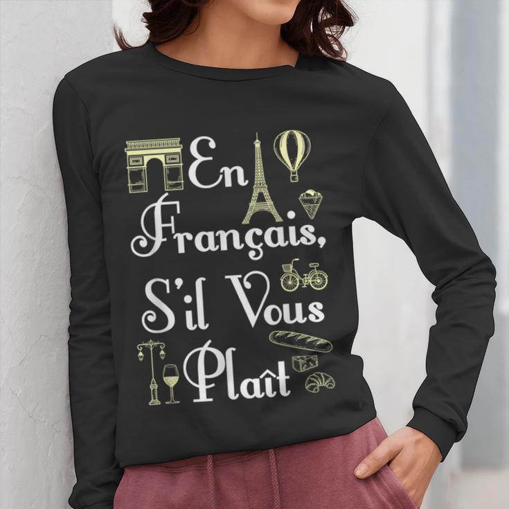 French Teacher En Francais S'Il Vous Plait End Of Year Women Long Sleeve T-Shirt, funny design French Teacher En Francais S'Il Vous Plait End Of Year Women Long Sleeve T-Shirt, funny design