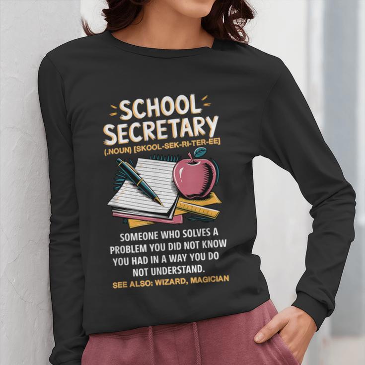 Front Office Teacher Admin Meaning School Secretary Women Long Sleeve T-Shirt, funny design Front Office Teacher Admin Meaning School Secretary Women Long Sleeve T-Shirt, funny design