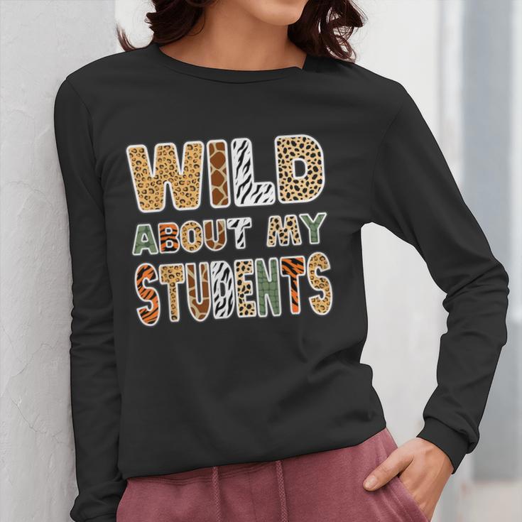 Fun Zoo Animal Print Teacher Shirts Wild About My Students Women Long Sleeve T-Shirt, funny design Fun Zoo Animal Print Teacher Shirts Wild About My Students Women Long Sleeve T-Shirt, funny design