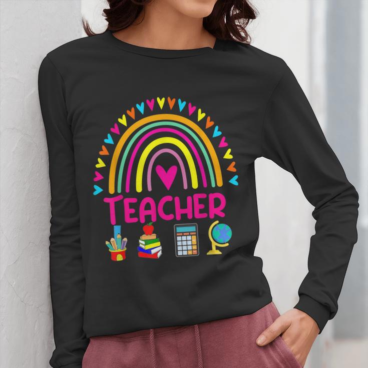 Future Kids Career Teacher Rainbow Boy Girl Graduations Women Long Sleeve T-Shirt, Future Teacher Gifts, funny design