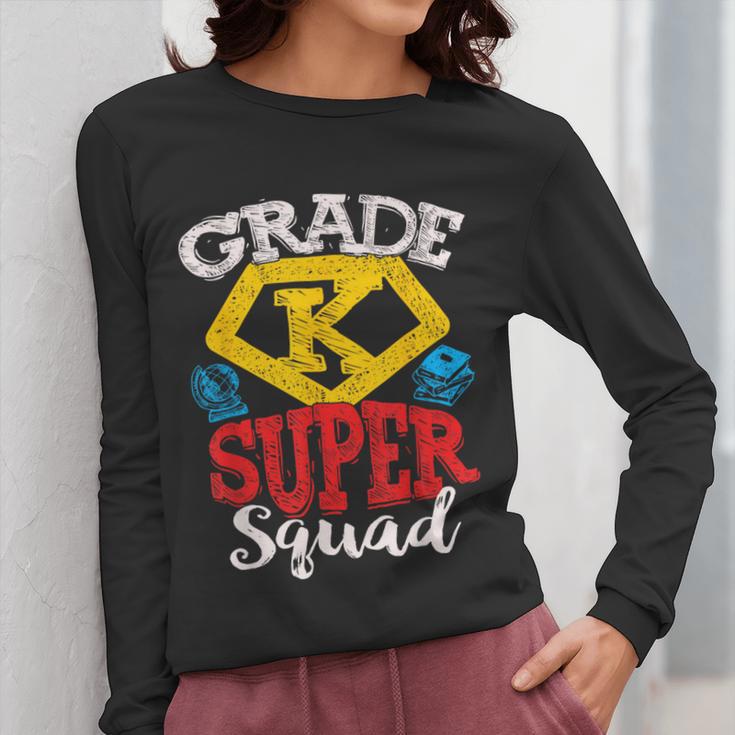 Grade K Super Squad Superhero Kindergarten Teacher Team Women Long Sleeve T-Shirt, Super Teacher Gifts, funny design Grade K Super Squad Superhero Kindergarten Teacher Team Women Long Sleeve T-Shirt, Super Teacher Gifts, funny design