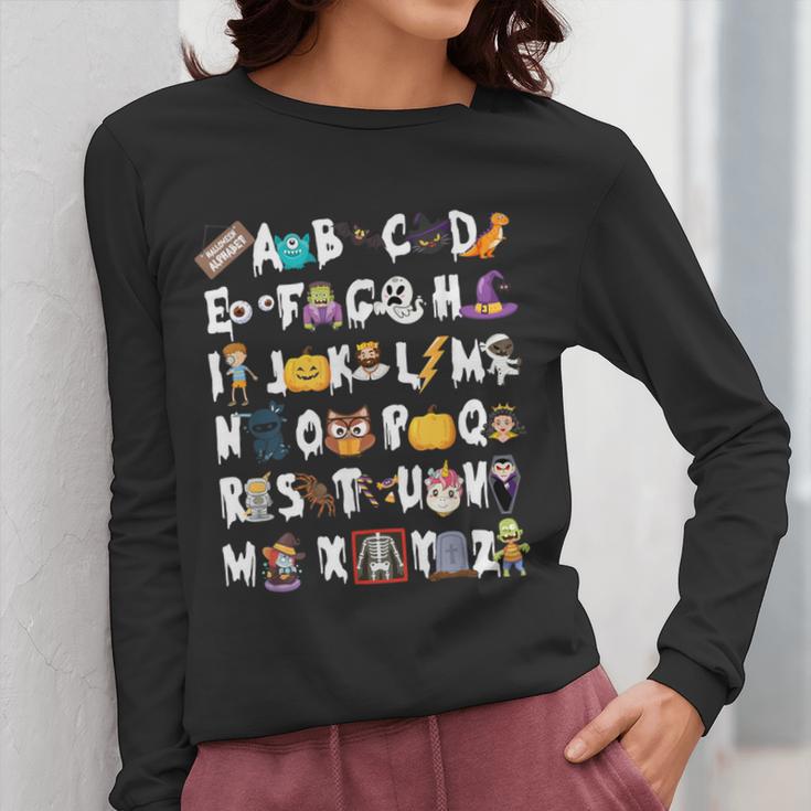 Halloween Alphabet ABCs Learning Kindergarten Teacher Men Women Kids Women Long Sleeve T-Shirt, funny design Halloween Alphabet ABCs Learning Kindergarten Teacher Men Women Kids Women Long Sleeve T-Shirt, funny design