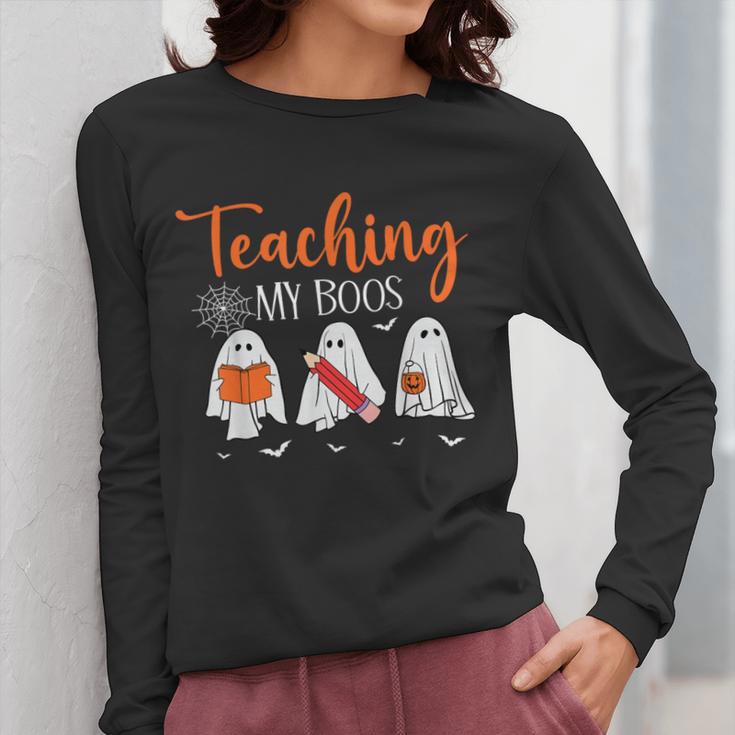 Halloween Ghost Teachers Teaching My Boos Costume Women Men Women Long Sleeve T-Shirt, funny design Halloween Ghost Teachers Teaching My Boos Costume Women Men Women Long Sleeve T-Shirt, funny design