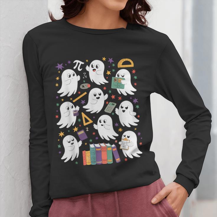 Halloween Math Teacher Ghost Math Teacher Spooky Halloween Women Long Sleeve T-Shirt, funny design Halloween Math Teacher Ghost Math Teacher Spooky Halloween Women Long Sleeve T-Shirt, funny design