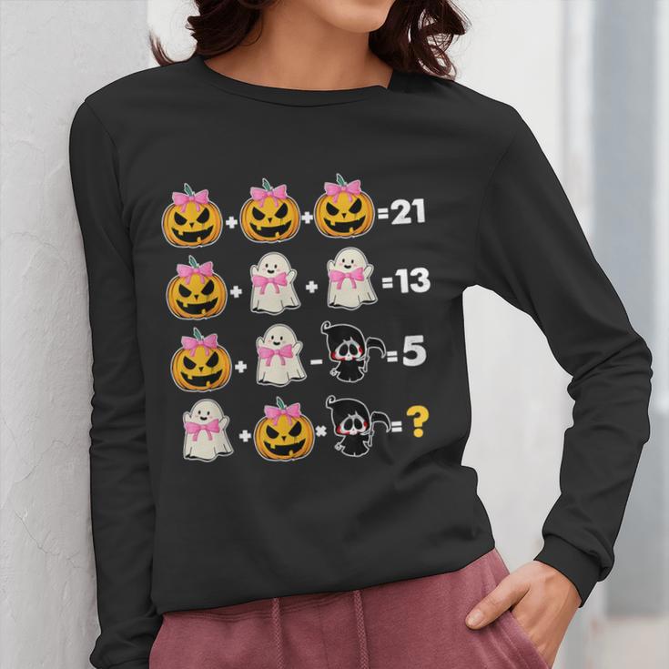 Halloween Math Teacher Men Women Order Of Operations Women Long Sleeve T-Shirt, funny design