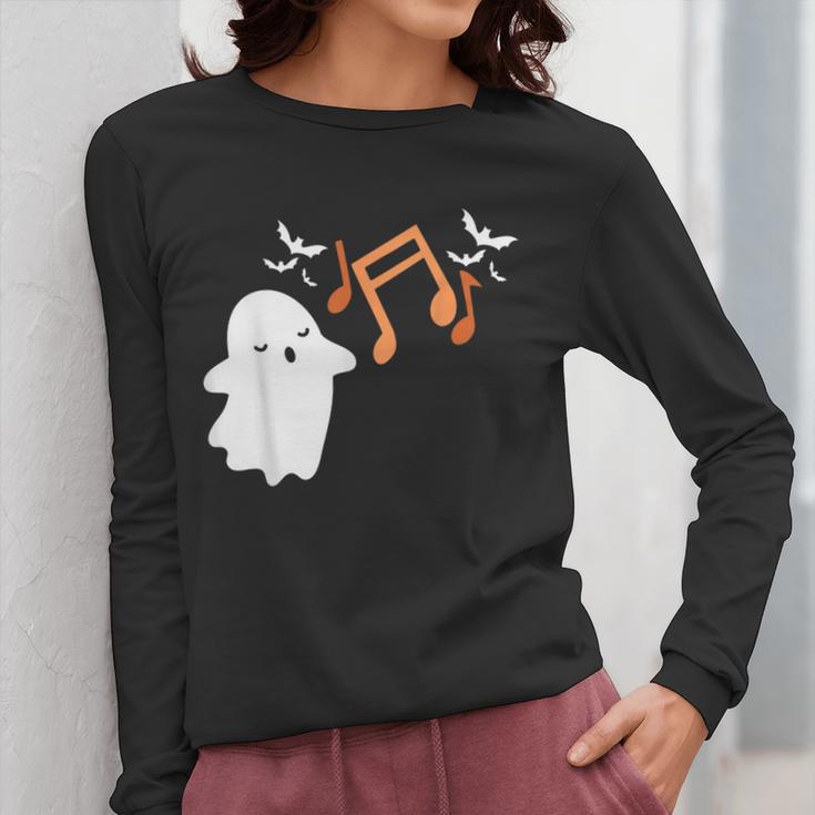Halloween Music Note Ghost Teacher Fall Musical Instrument Women Long Sleeve T-Shirt, funny design Halloween Music Note Ghost Teacher Fall Musical Instrument Women Long Sleeve T-Shirt, funny design