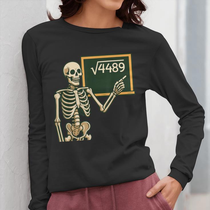 Halloween Skeleton 67 Meme Square Root 4489 Math Teacher Women Long Sleeve T-Shirt, funny design Halloween Skeleton 67 Meme Square Root 4489 Math Teacher Women Long Sleeve T-Shirt, funny design