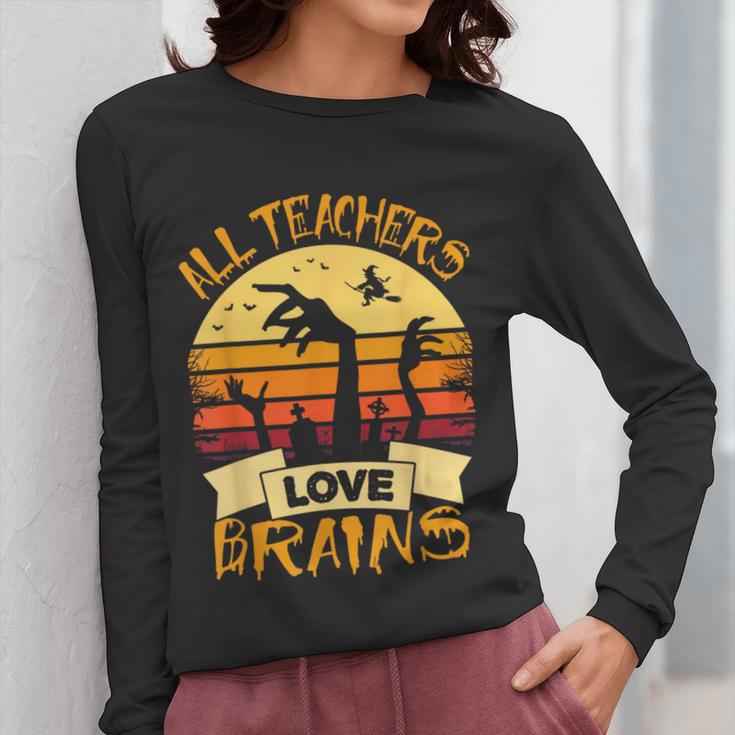 Halloween Teacher Shirt All Teachers Love Brains Halloween Men Women Women Long Sleeve T-Shirt, funny design Halloween Teacher Shirt All Teachers Love Brains Halloween Men Women Women Long Sleeve T-Shirt, funny design